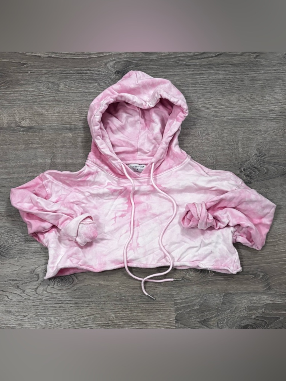THATSSOFETCH Pink Tie-Dye Cropped Hoodie Size 6